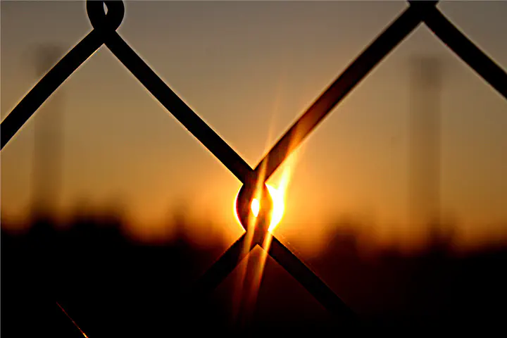 Sun on fence